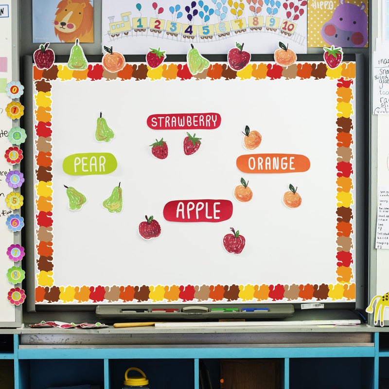 Whaline 32.8Ft Turkey Bulletin Board Border Colorful Thanksgiving Die Cut Trim Border Roll for Fall Season Classroom Chalkboard Wall Decor - Image 5